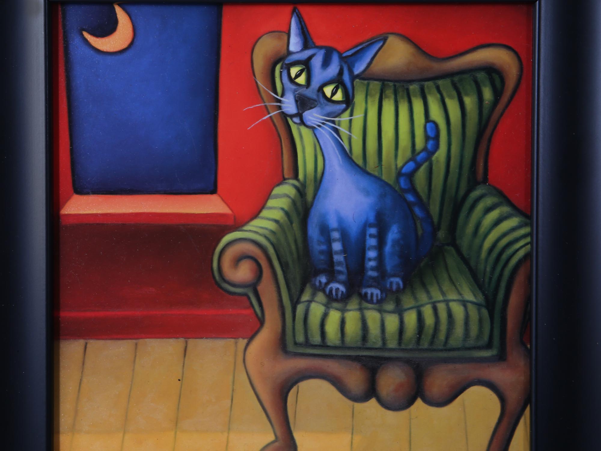 A PAIR OF ART PRINTS WITH CATS BY WILL RAFUSE PIC-1